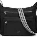 CLUCI Travel Purses for Women, Waterproof Nylon Crossbody Bags for Woman Trendy, Anti Theft Shoulder Handbags for Ladies (A5-black)