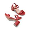 DREAM PAIRS Women's Platform Heels Block Chunky Open Toe Ankle Strap Heel Fashion Wedding Party Dress Sandals Shoes, Size 7.5, Red