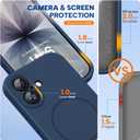 Miracase Magnetic for iPhone 17 Case, Compatible with MagSafe, Integrated Silicone Camera Control Cover, 3.0mm Thicken Shockproof Drop Protection Phone Case for 17,Dark Blue