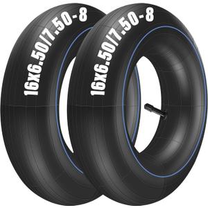 LotFancy 2 Pack 16X6.50-8, 16X7.50-8 Inner Tube for Snow Blower, Lawn Mower, ATV, Farm Tractor, Wheelbarrow, Trailer Implement, Heavy-Duty Replacement Inner Tube with TR-13 Straight Stem Valve