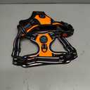 PHOEPET No Pull Dog Harness Medium Reflective Front Clip Vest with Handle,Adjustable 2 Metal Rings 3 Buckles,[Easy to Put on & Take Off](M, Orange) (Medium, Orange)