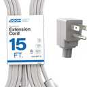 Appliance Extension Cord - 15ft Heavy Duty Gray Extension Wire for Air Conditioner, Refrigerator, & All Major Appliances - 14 Gauge High Voltage 3 Prong Flat-End Appliance Cord, for Indoor use