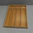 Silverware Organizer Kitchen Drawer Organizer Utensil Organizer Bamboo Silverware Holder Cutlery Organizer in Drawer Flatware Organizer Tray(5 slots, Natural