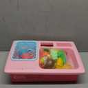 CUTE STONE Color Changing Play Kitchen Sink Toys, Children Electric Dishwasher Playing Toy with Running Water,Upgraded Real Faucet and Play Dishes,Pretend Role Play Toys for Kids Boys Girls (Dark Pink)