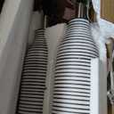 PORTRES 25" Ceramic Table Lamps Set of 2 Beside Lamps for Living Room Modern Bedroom Lamps for Night Stands with Rotary Switch Black and White Stripes