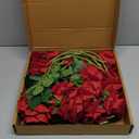 Serwalin 20pcs Red Roses Artificial Flowers, 4'' Big Velvet Flower Head Fake Roses, Realistic Silk Roses Bouquet Long Stems for Wedding Home Decor and Table Centerpiece
