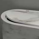 Bathroom Trashcans with Lids, Plastic Marble Wood Pattern Trash Can Small Garbage Bin with Lid for Bathroom Narrow Wastebasket Modern Waste Basket for Home Indoor Hotel (Plastic Marble Pattern)