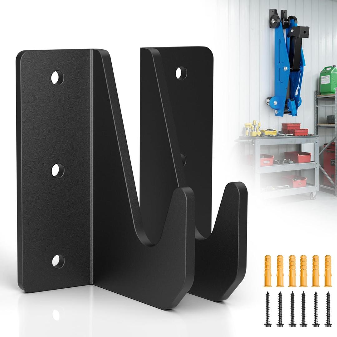 ViewKurM Jack Stand Wall Mount，Heavy-Duty Floor Jack Holder Hook, Stainless Steel Storage Rack Organizer for Hydraulic Floor Jack&Car Trailers, Max Load 660LB, Fits 2-3 Ton Jacks