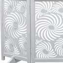 Freestanding Dog Gate 48", Foldable Wooden Pet Barrier, Sunflower Design