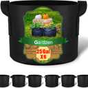 Gardzen 6-Pack 25 Gallon Grow Bags, Aeration Fabric Pots with Handles, Heavy Duty Cloth Pots for Plants