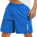 Mens Athletic Shorts 7 Inch Quick Dry Running Sports Shorts Lightweight Workout Gym Shorts Elastic Waist Shorts with Pockets (3XL)