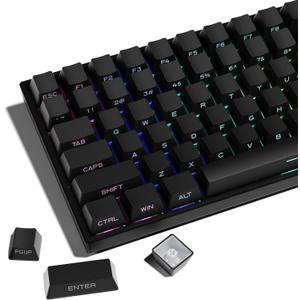 XVX PBT Keycaps - Side Print Keycaps 60 65 75 100 Percent, Double Shot Shine Through Custom Key caps, Black 136 Keys Set, OEM Profile, Minimalist Style Phantom for Cherry Gateron MX Switche Keyboard