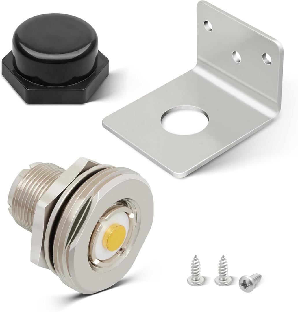 Anina NMO to PL259 Connector with L Shape Antenna Bracket and Cover for VHF, UHF, Ham,Mobile Radio Antenna, 5/8 Inch Mounting Hole