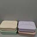 4 Pcs Silicone Bento Box Reusable Lunch Container Smooth Leak Proof Lunch Box Rectangle Bento Boxes for Adult Work Travel Food Meal Compartment Storage, 4 Colors (Light Color)