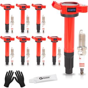 Upgraded Set of 8 Ignition Coil Pack and Spark Plugs Fit For Toyota Tundra 2010-2019,Sequoia 2008-2019,Land Cruiser 2008-2011 2013-2019&Lexus GX460,LS460,LX570 2007-2019 4.6L 5.7L V8 Replaces UF487