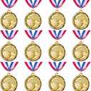 Abaokai 12 Pieces Soccer Medals for Awards for Kids and Adults, Gold Award Medals Set - Metal Olympic Style for Kids Sports Soccer Games and Prizes Awards, Party Favors, 2 Inches