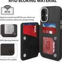 GUERNICA for iPhone 16 Wallet Case with RFID Blocking Card Holder for Women Men, Kickstand Shockproof Phone Case for iPhone 16(6.1"),Black