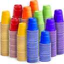 600 Pack 2 Oz Plastic Shot Glasses Disposable Plastic Shot Cup Assorted Mini Multicolor Party Cups for Birthday Wedding Party Tastings Sample Picnic Camping Daily Life, 6 Classic Colors