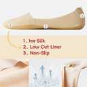 Women's No Show Socks 6/8 Pairs, Low Cut Liner Thin Ice Silk Non Slip Hidden Invisible Socks Cool And Breathable (6 Dark pink)