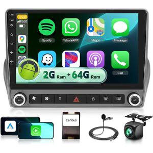 2G+64G Car Stereo for Chevrolet Chevy Camaro 2008-2015 with DSP/ Android 13/ Wireless Carplay/ Android Auto, 9" IPS Touchscreen Car Radio with GPS WiFi Bluetooth FM/ RDS SWC Backup Camera