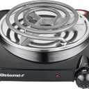 Elite Gourmet ESB301C Countertop Single Coiled Burner, 1100 Watts Electric Hot Plate, Temperature Controls, Power Indicator Lights, Easy to Clean, Black