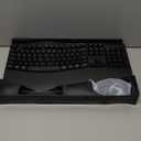 Wireless Keyboard and Mouse Combo, 2.4G Full Size Wave Keys Ergonomic Keyboard with Wrist Rest and 3-Level DPI Adjustable Wireless Ergonomic Mouse for Windows, Mac OS Desktop/Laptop/PC(Black)
