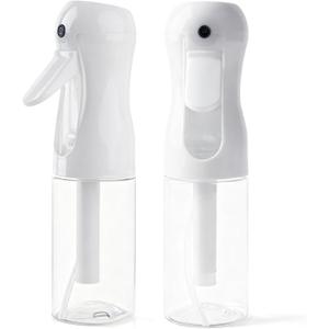 2Pcs Continuous Spray Bottle For Hair,Ultra Fine Refillable Water Mister for Hair Styling, Plants, Cleaning, Salon, Misting & Skin Care200ml/6.8oz Clear (200ML 2PACK)