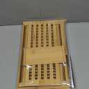 Bamboo Bread Slicer with Serrated Knife, Adjustable Guide for 3 Thickness Sizes, Foldable Chopping Board with Crumb Tray, Great for Homemade Bread, Cakes, Bagels