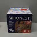The Honest Company Comfort Dry Disposable Overnight Diapers for Sensitive Skin, Hypoallergenic, Baby Cozy Cloud and Star Signs Design Club Box Size 4 (2237 lbs) 48 Count