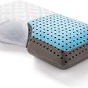 MALOUF Z Shoulder CARBONCOOL LT OMNIPHASE Memory Foam PillowContinual Temperature Regulationfor Side Sleepers, Gray, Queen/Shoulder Cutout