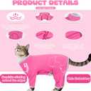 Cat Pajamas for Cats Only, Sticky Hair Cat Clothes, Sphynx Hairless Cats Sweater, Recovery Suit After Surgery, Prevent Lost Hair Kitten Onesie Shirts Costumes Outfits for Pet Medium