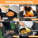 Oven Mitts, Oven Gloves Heat Resistant 500F with Non-Slip Silicone Surface Pot Holders, Kitchen Mitt with Soft Cotton Lining for Baking, Cooking, BBQ, Black, 1 Pair