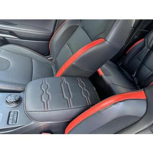 Muslogy Center Console Armrest Cover Compatible with Ford Ranger 2024 2025 Accessories Comfort Armrest Pad Cushion Box Lid Cover Vegan Leather Protector Regular Thick(Black/Orange Stitching)