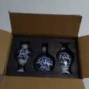 Goaste 3 Pack Small Blue and White Porcelain Vases, 5.5 Inch Tall Mini Vintage Vases, Classic Decorative Bud Vases, Chinoiserie Ceramic Vases for Home Decor, Office, Party Decoration and Events
