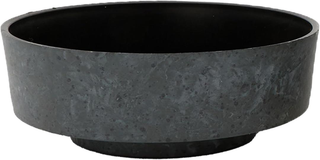 The HC Companies 8 Inch Round Plastic Succulent Capri Bowl 8"x8"x3" in Faux Concrete Color