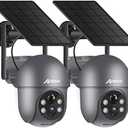 ANRAN 3MP Security Camera Wireless Outdoor, 2K Solar Outdoor Camera with 360° View, Smart Siren, Spotlights, Color Night Vision, PIR Human Detection, Pan Tilt Control, 2-Way Talk, Q01 Grey 1 Pack