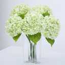 Waipfaru 4 Pcs 21" Real Touch Green Hydrangea Artificial Flowers with Long Stem & Leaves, Full Latex Faux Hydrangea Flowers for Home Decor Party Floral Arrangements Wedding Bouquets Centerpieces