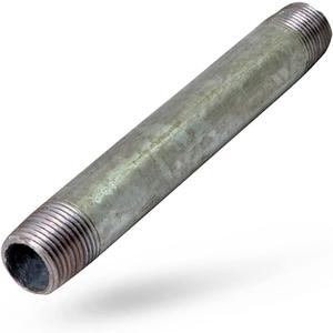OQHM1080 8" Long Galvanized Steel Nipple Pipe Fitting with 1" Nominal Size Diameter, 1 in. x 8 (1 in. x 8 in.)