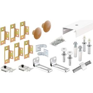 Prime-Line 161797 Bi-Fold Closet Track Kit, 72 In. Length, Steel Track, White (1 Kit)