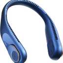SWEETFULL Portable Neck Fan 360 Cooling Bladeless Personal Fan | No Hair Twisting - 4000mAh USB Rechargeable Wearable Fan for Travel, Birthday Gifts for Men, Women, Mom, and Dad (A1 Blue)
