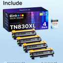 E-Z Ink Compatible TN830XL Toner Cartridge Replacement for Brother TN830XL TN830 TN 830 Toner Cartridges with Brother DCP-L2640DW HL-L2460DW HL-L2480DW HL-L2400D HL-L2405W Printer (4 x TN830XL Toner)
