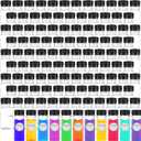 150 Pcs 2 ozPlastic Juice Bottles with Cap, 2 oz Empty Small Plastic Containers with Lids, Reusable Mini Beverage Containers for Juice Milk Water with 10 Brushes, 10 Funnels, 160 Stickers (Black)