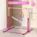 Gymnastic Kip Bar, Adjustable Height 3-5FT, 300LB Capacity, Kid, 53*9.7*7inch