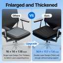 Gel Seat Cushion, Cooling Thick Big Breathable Honeycomb Design Absorbs Pressure Points Seat Cushion with Non-Slip Cover for Office Chair Home Cars Wheelchair - 18.9 x 17.7 x 1.6 inches