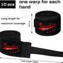 Jenaai 10 Pairs Elastic 180 Inch Boxing Hand Wraps Bulk Martial Arts Hand Wrap Wrist Wraps for Men Women Kickboxing MMA Muay Thai Boxing Wrist Protection (Black)