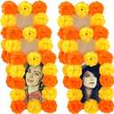 6 Set Dia De Muertos Picture Frame for Ofrenda Altar Day of the Dead 4x6 Wooden 3D Marigold Flowers Picture Photo Frames Decorations for Dia De Los Muertos Altar Decor