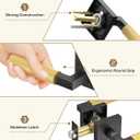 Amerdeco 3 Pack Privacy Door Handles, Black and Brushed Gold Interior, Knurled Lever, Heavy Duty for Bedroom and Bathroom, Reversible Keyless for Right & Left Side AM0021