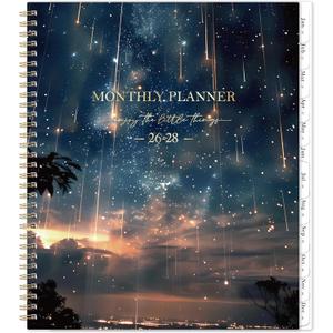 Monthly Planner 2026-2028 - 2 Year Planner 2026-2028, Jul.2026 - Jun.2028, 9" x 11", Calendar Planner, 24 Month Calendar with Tabs, Twin-wire Binding + Back Pocket - Galaxy