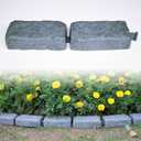 Landscape Edging Stone, Landscape Edging Blocks, Faux Stone Brick for Lawn Edging, Flower Beds, Driveway, Yards 12 Pack 24 Bricks 15.5FT Kit, Each 16.3" L x 3.5" W x 2" H