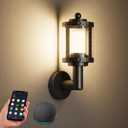 XMCOSY+ Outdoor Wall Light, Smart Porch Light, RGBCW LED Outdoor Sconce Lights, WiFi APP Control, Compatible with Alexa, IP65 Waterproof Outdoor Light Fixture, 1 Pack (Black)